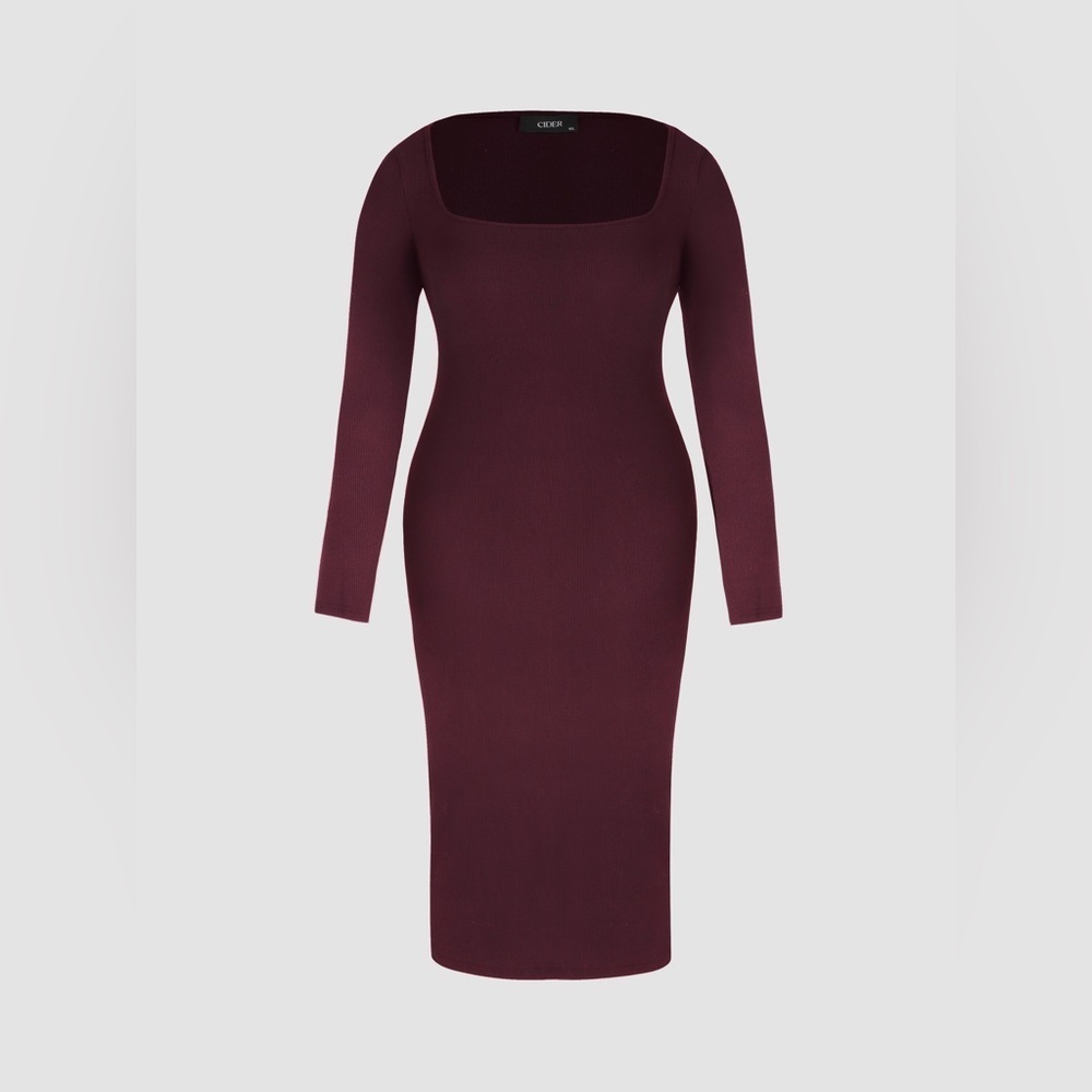Cider Burgundy Fall Long Sleeve Maxi Dress Women’s Size Small